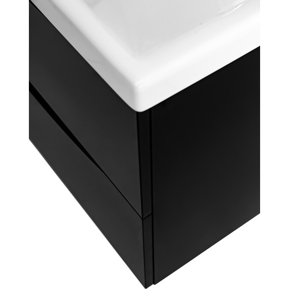 Тумба подвесная с раковиной BelBagno MARINO-CER-700-2C-SO-NL-P 70 см, Nero Lucido - фото 8