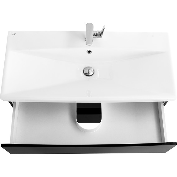 Тумба подвесная с раковиной BelBagno MARINO-CER-1000-2C-SO-NL-P 100 см, Nero Lucido - фото 8