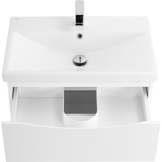 Тумба подвесная с раковиной BelBagno MARINO-CER-700-2C-SO-BL-P 70 см, Bianco Lucido - фото 4