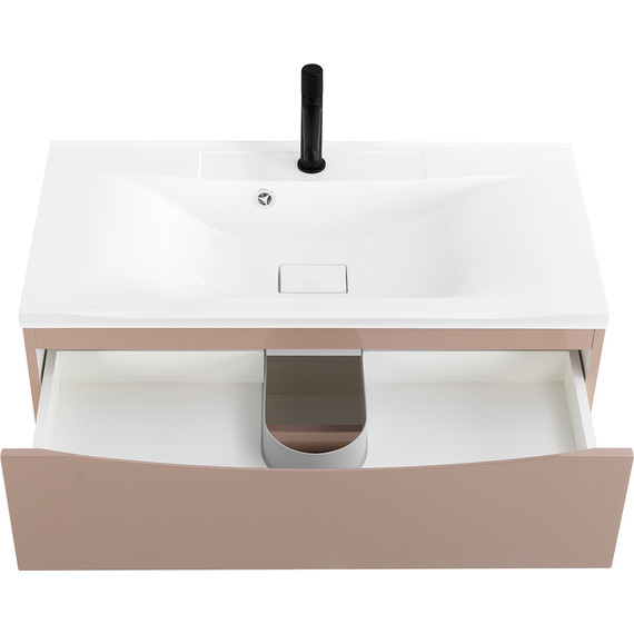 Тумба подвесная с раковиной BelBagno MARINO-800-2C-SO-CL-P 80 см, Capucino Lucido (раковина BB800/450-LV-MR-PR) - фото 7