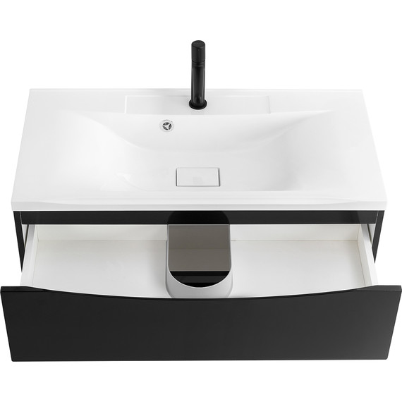 Тумба подвесная с раковиной BelBagno MARINO-800-2C-SO-NL-P 80 см, Nero Lucido (раковина BB800/450-LV-MR-PR) - фото 7