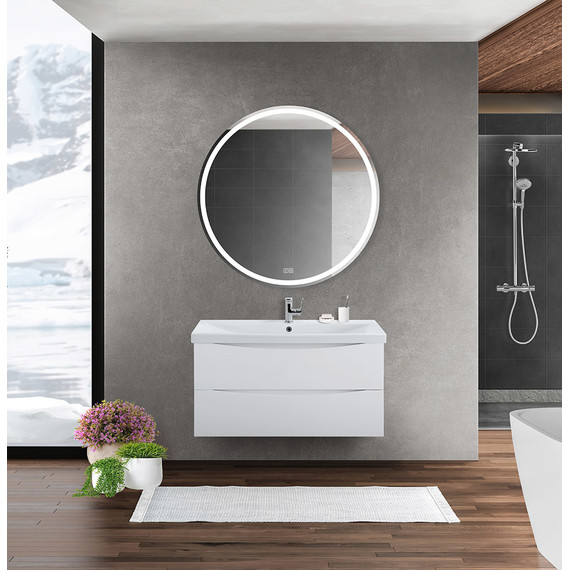 Тумба подвесная с раковиной BelBagno MARINO-CER-900-2C-SO-BO-P 90 см, Bianco Opaco - фото 10