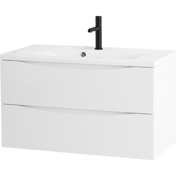 Тумба подвесная с раковиной BelBagno MARINO-1100-2C-SO-BL-P 110 см, Bianco Lucido - фото 2