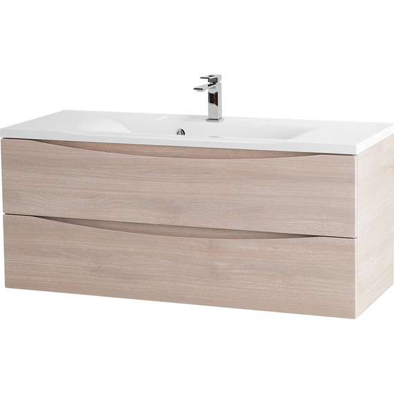 Тумба подвесная с раковиной BelBagno MARINO-1100-2C-SO-RG-P 110 см, Rovere Grigio - фото 2