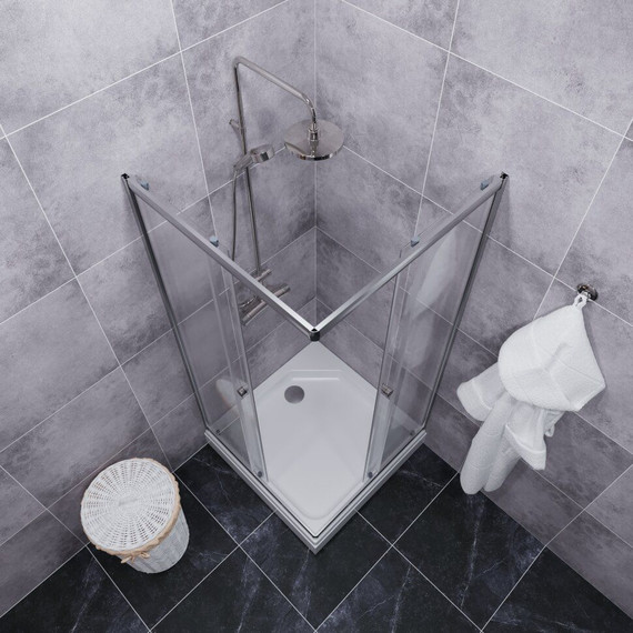 Душевое ограждение Triton Вента 80x80 см (с поддоном) хром/прозрачное - фото 7