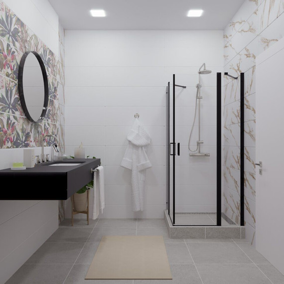 Душевое ограждение Triton Тау 90x90 см, чёрный/прозрачное - фото 2