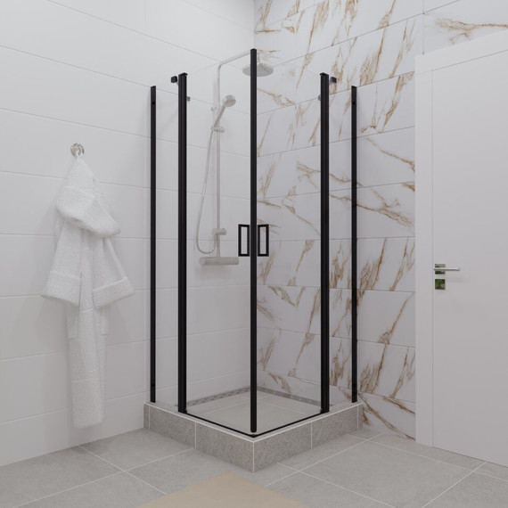 Душевое ограждение Triton Тау 90x90 см, чёрный/прозрачное - фото 4