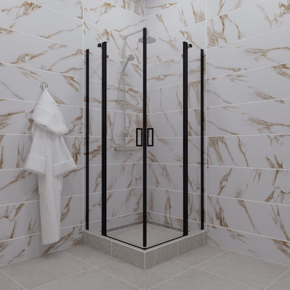 Душевое ограждение Triton Тау 90x90 см, чёрный/прозрачное - фото 6
