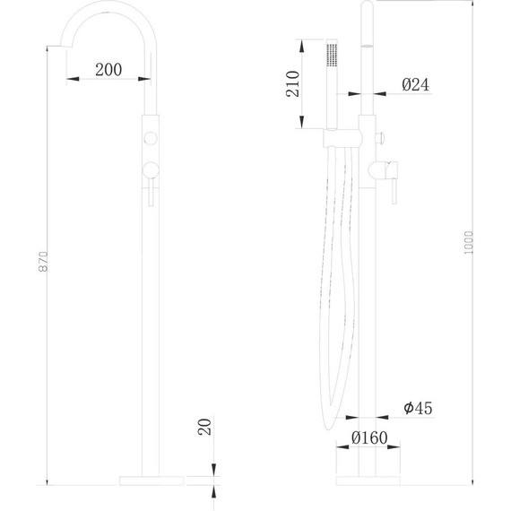 Смеситель для ванны Abber Wasser Kreis AF8115B, чёрный матовый, Цвет производителя: чёрный матовый - фото 7