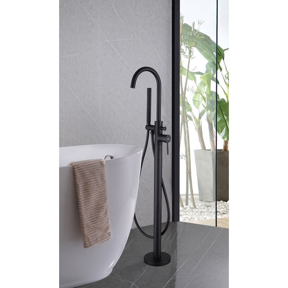 Смеситель для ванны Abber Wasser Kreis AF8115B, чёрный матовый, Цвет производителя: чёрный матовый - фото 3