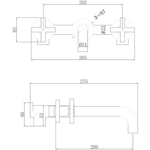 Смеситель для раковины настенный Abber Wasser Kreis AF81121 (со скрытой частью), Цвет производителя: хром - фото 3