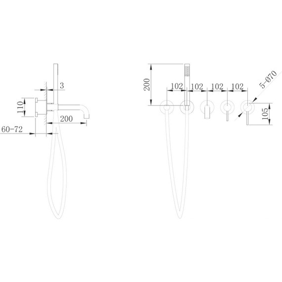 Смеситель для ванны Abber Wasser Kreis AF8130MRG, золото матовое - фото 4