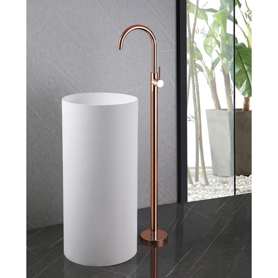 Смеситель для раковины напольный Abber Wasser Kreis AF8141RG, розовое золото, Цвет производителя: розовое золото - фото 2