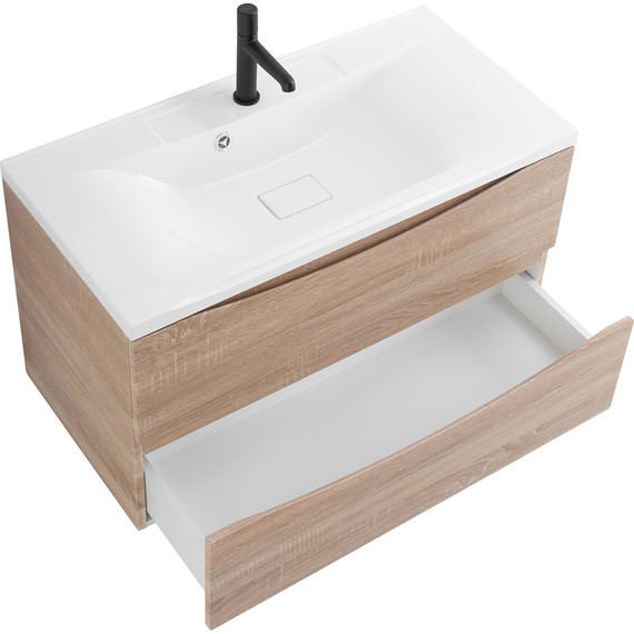 Тумба подвесная с раковиной BelBagno MARINO-800-2C-SO-WO-P 80 см, Rovere Bianco (раковина BB800/450-LV-MR-PR) - фото 3