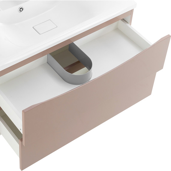 Тумба подвесная с раковиной BelBagno MARINO-900-2C-SO-CL-P 90 см, Capucino Lucido (раковина BB900/450-LV-MR-PR) - фото 6