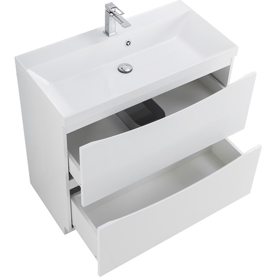 Тумба напольная с раковиной BelBagno MARINO-800-2C-PIA-BL-P 80 см, Bianco Lucido (раковина BB800/450-LV-MR-PR) - фото 11