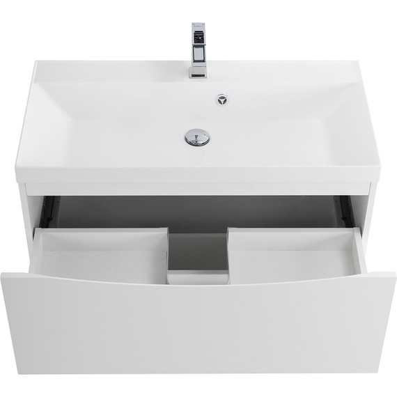 Тумба напольная с раковиной BelBagno MARINO-900-2C-PIA-BL-P 90 см, Bianco Lucido (раковина чёрная BB900/450-LV-ART-AST-NERO) - фото 14