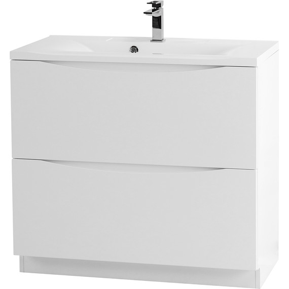 Тумба напольная с раковиной BelBagno MARINO-800-2C-PIA-BL-P 80 см, Bianco Lucido (раковина BB800/450-LV-MR-PR) - фото 2