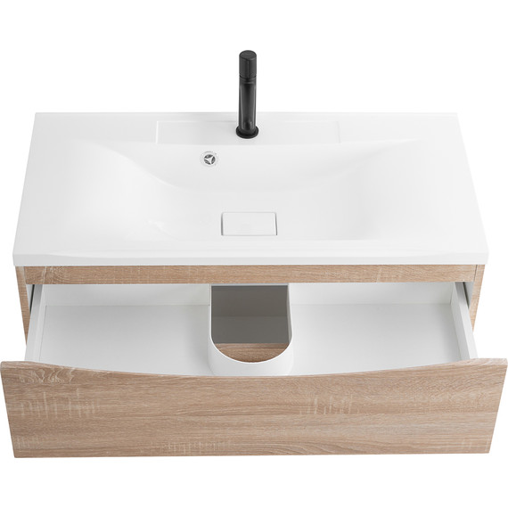 Тумба подвесная с раковиной BelBagno MARINO-800-2C-SO-WO-P 80 см, Rovere Bianco (раковина BB800/450-LV-MR-PR) - фото 7