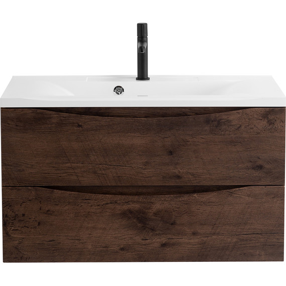 Тумба подвесная с раковиной BelBagno MARINO-900-2C-SO-RW-P 90 см, Rovere Moro (раковина BB900/450-LV-MR-PR) - фото 2