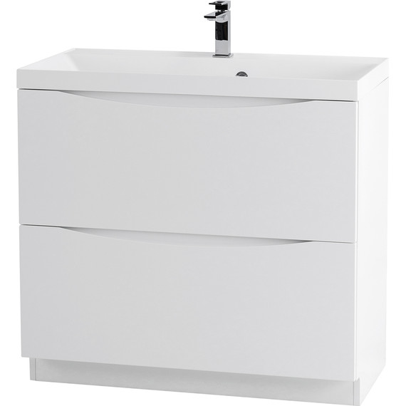 Тумба напольная с раковиной BelBagno MARINO-900-2C-PIA-BL-P 90 см, Bianco Lucido (раковина BB900/450-LV-MR-PR) - фото 6