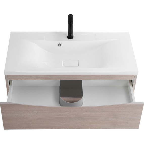 Тумба подвесная с раковиной BelBagno MARINO-900-2C-SO-RG-P 90 см, Rovere Grigio (раковина BB900/450-LV-MR-PR) - фото 7