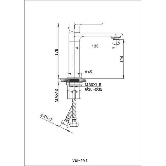 Смеситель для раковины Vincea Vogue VBF-1V1GM, вороненая сталь - фото 4