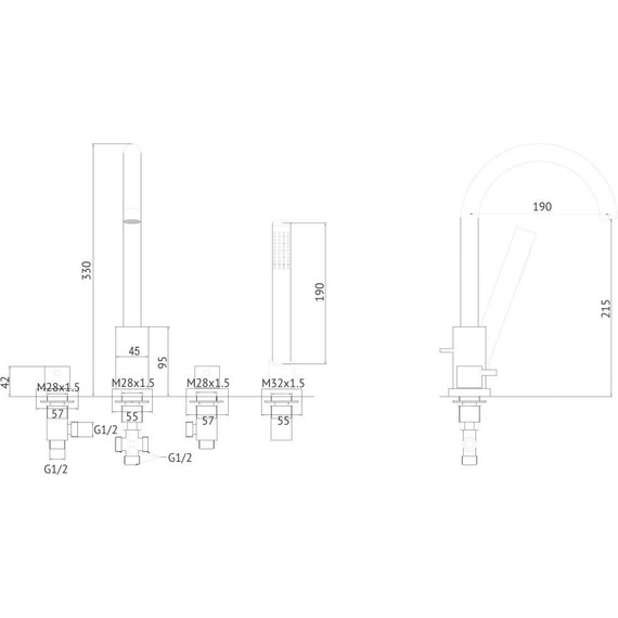 Смеситель для ванны Abber Wasser Kreis AF8113, Цвет производителя: хром - фото 3