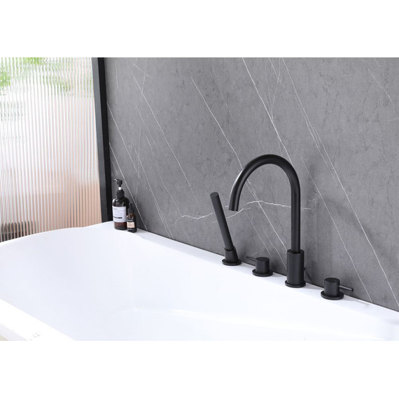 Смеситель для ванны Abber Wasser Kreis AF8113B, чёрный матовый, Цвет производителя: чёрный матовый - фото 2