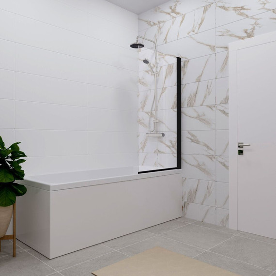 Шторка для ванны Triton Соло, чёрный/прозрачное - фото, картинка 4 Шторка для ванны Triton Соло, чёрный/прозрачное - фото 4