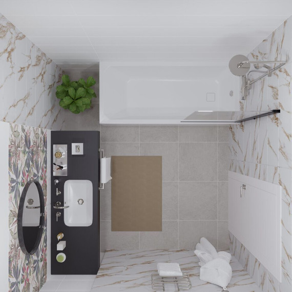 Шторка для ванны Triton Соло, чёрный/прозрачное - фото, картинка 5 Шторка для ванны Triton Соло, чёрный/прозрачное - фото 5