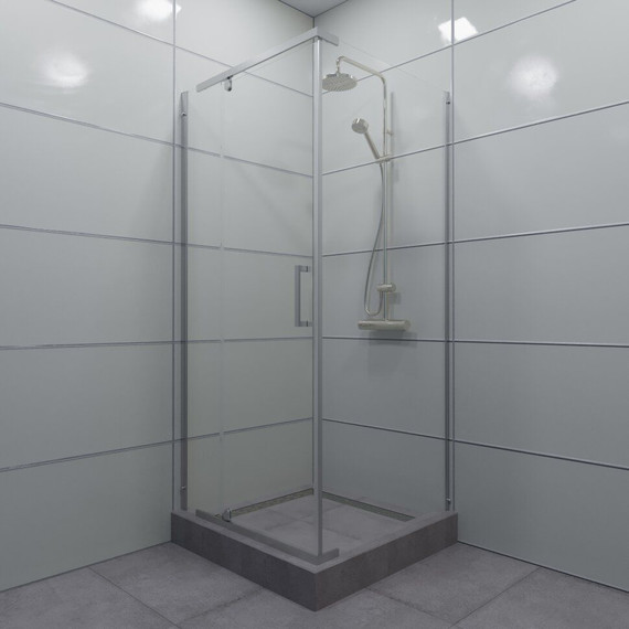 Душевое ограждение Triton Терра 90x90 см, хром/прозрачное - фото, картинка 2 Душевое ограждение Triton Терра 90x90 см, хром/прозрачное - фото 2