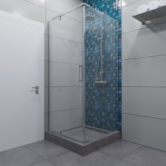 Душевое ограждение Triton Терра 90x90 см, хром/прозрачное - фото, картинка 4 Душевое ограждение Triton Терра 90x90 см, хром/прозрачное - фото 4