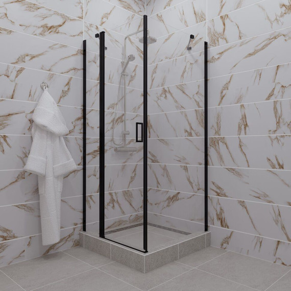 Душевое ограждение Triton Йота 90x90 см, чёрный/прозрачное - фото 6