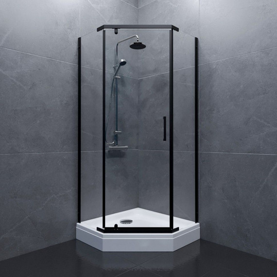 Душевое ограждение Triton Дека 90x90 см (с поддоном) чёрный/прозрачное - фото 2