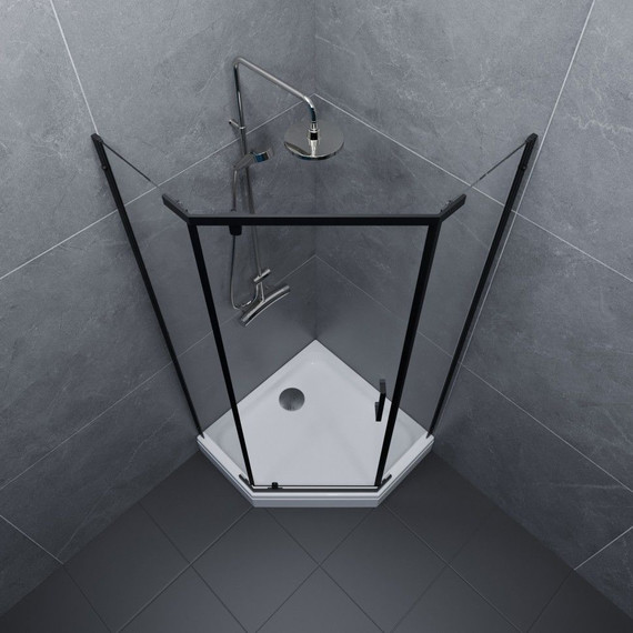 Душевое ограждение Triton Дека 90x90 см (с поддоном) чёрный/прозрачное - фото 3