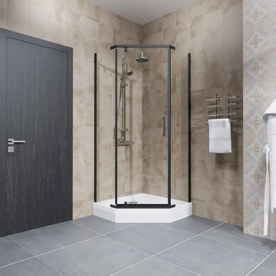 Душевое ограждение Triton Дека 90x90 см (с поддоном) чёрный/прозрачное - фото 4