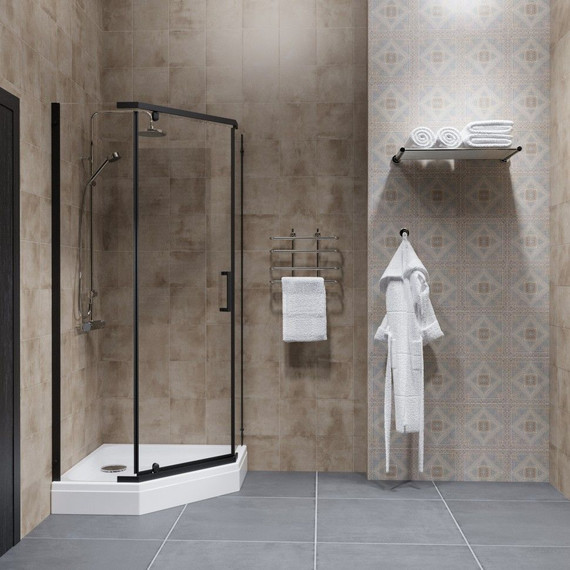 Душевое ограждение Triton Дека 90x90 см (с поддоном) чёрный/прозрачное - фото 5