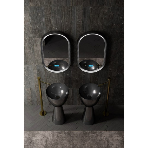 Раковина напольная Abber Karbon 45 см AK2003, чёрный - фото 4