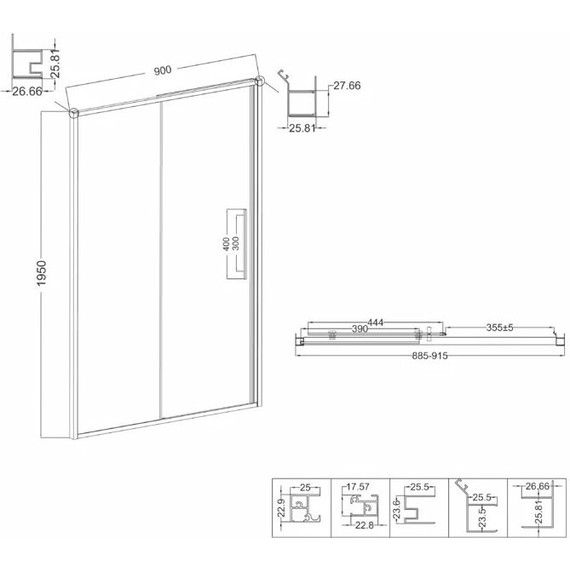 Душевая дверь Niagara Nova 90 см NG-84-9AB, черный/прозрачное - фото 11