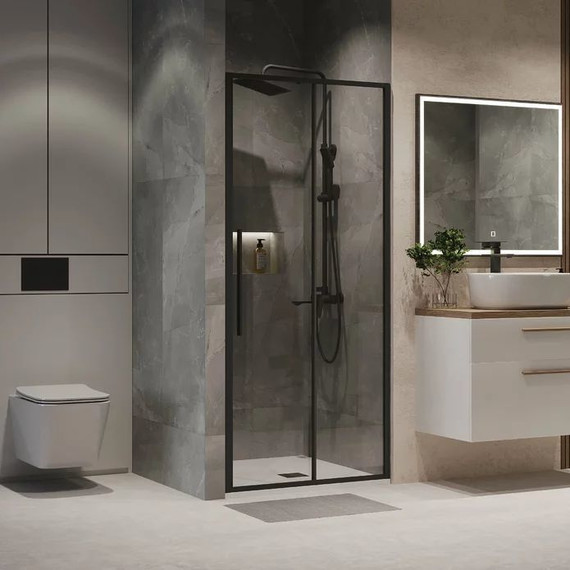 Душевая дверь Niagara Nova 90 см NG-84-9AB, черный/прозрачное - фото 3