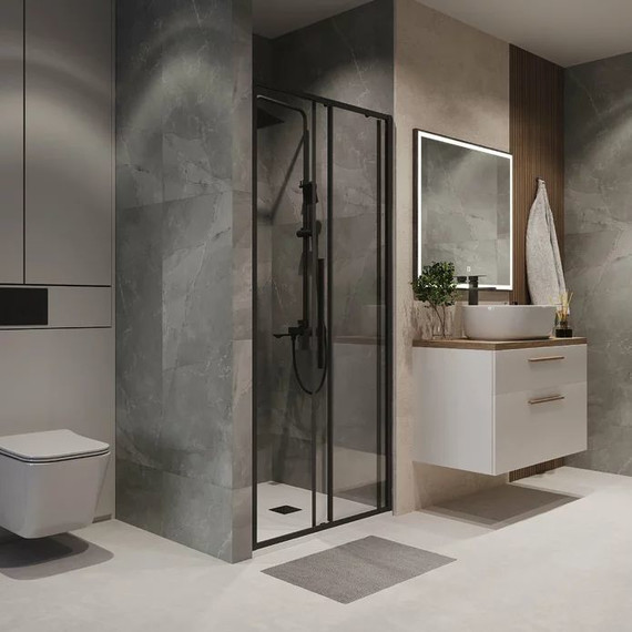 Душевая дверь Niagara Nova 90 см NG-84-9AB, черный/прозрачное - фото 4