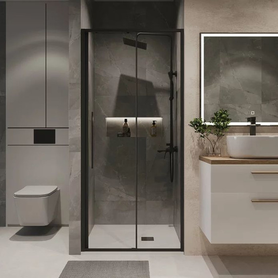 Душевая дверь Niagara Nova 90 см NG-84-9AB, черный/прозрачное - фото 6