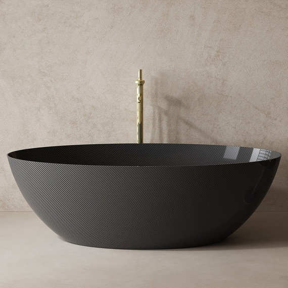 Ванна отдельностоящая Abber Karbon 180x85 см AK9002-1.8, чёрный - фото 