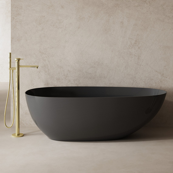 Ванна отдельностоящая Abber Karbon 170x80 см AK9011-1.7, чёрный - фото 