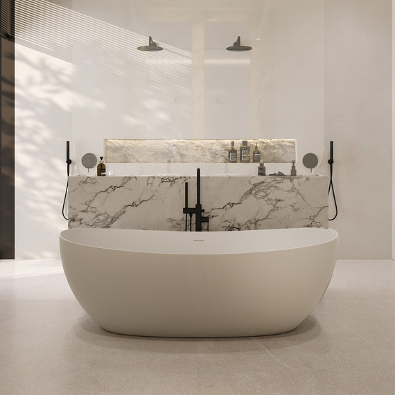 Ванна отдельностоящая Abber Karbon 170x75 см AK9001-1.7, чёрный - фото 