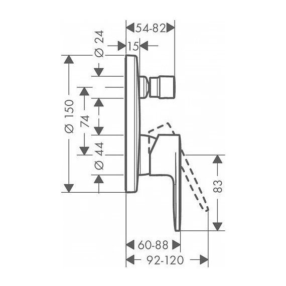 Смеситель для ванны Hansgrohe Vernis Blend 71466000 - фото 2