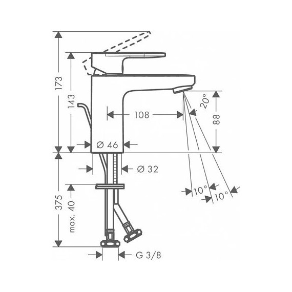 Смеситель для раковины Hansgrohe Vernis Blend 71559000 - фото 4