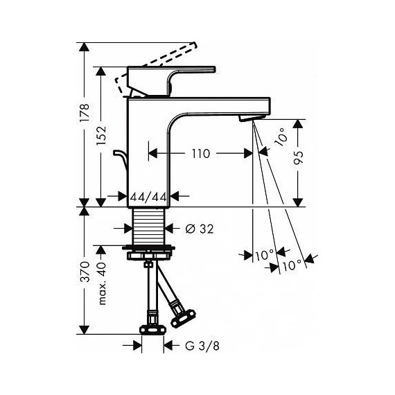 Смеситель для раковины Hansgrohe Vernis Shape 71568000 - фото 2