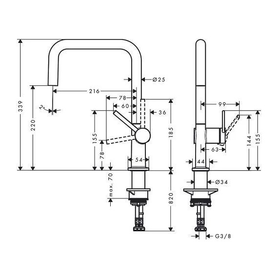 Смеситель для кухни Hansgrohe Talis Talis M54 U 220 72806000 - фото 8